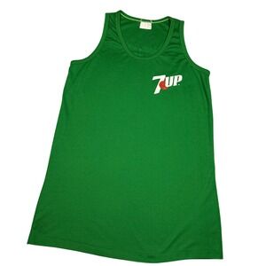 1980s Vintage 7UP Water-Ski Championship Tank Top Green Graphic Soda Promo Shirt